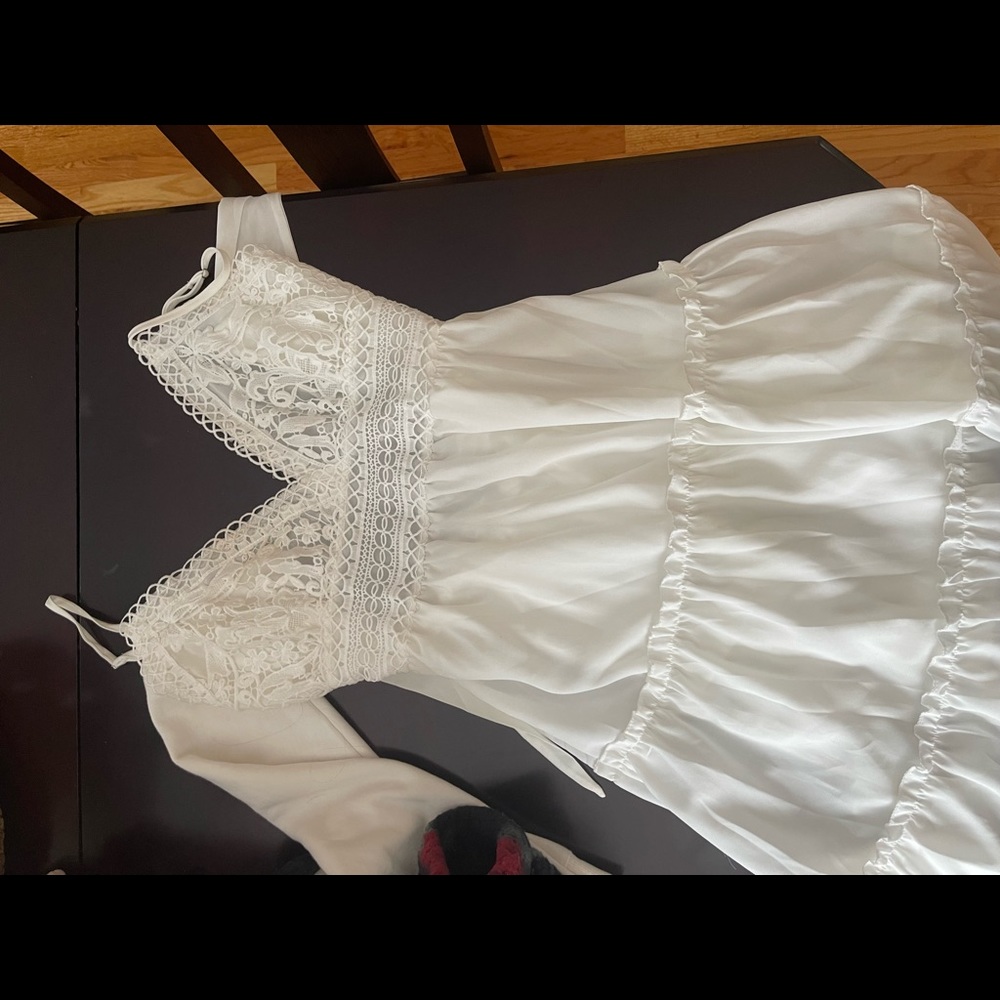 White flowy floral dress